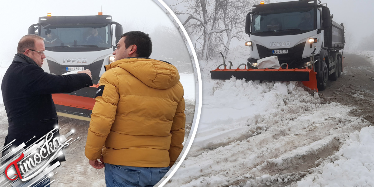 Градоначелник Бора Александар Миликић са сарадницима обишао зимску службу ЈКП „3. октобар” која ради на чишћењу снега на путу Бучје–Горњане